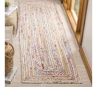 Safavieh Cape cod Collection CAP202B Runner in Iuta/Cotone Intrecciato a Mano, Beige/Multicolore, 0,7 x 1,8 m, 2'3" x 6'