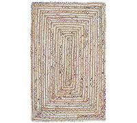 Safavieh Cape cod Collection CAP202B Tappeto Fatto a Mano in Iuta/Cotone, Beige/Multicolore, 0,9 x 1,2 m, 2'3" x 4'