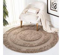 Safavieh Florida Shag Collection SG454 - 1111 Shag Area Runner, Polipropilene, Beige/Beige, 4' Diameter