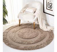 Safavieh Florida Shag Collection SG454 - 1111 Shag Area Runner, Polipropilene, Beige/Beige, 5' Diameter