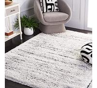 Safavieh Fontana Shag Collection FNT850A Modern Area Rug, 4' x 6', Ivory/Grey