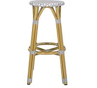 Safavieh Genevieve EUP4018B - Sgabello da bancone bistrot per interni ed esterni, 52 x 52 x 76,2 cm, colore: grigio/bianco