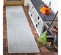 Safavieh Geometrico Tappeto Rettangolare da Interno / Esterno, Intrecciato, Collezione Casa sulla spiaggia, BHS128, in Creme / Marrone, 160 X 229 cm