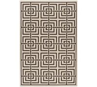 Safavieh Geometrico Tappeto Rettangolare da Interno / Esterno, Intrecciato, Collezione Casa sulla spiaggia, BHS128, in Creme / Marrone, 183 X 274 cm