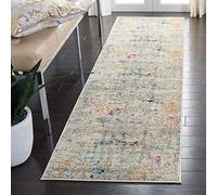 Safavieh Madison Collection MAD425F - Tappeto runner da 60 x 150 cm, grigio e oro, design astratto bohémien, non perde pelo, facile da pulire, ideale per aree ad alto traffico in soggiorno, camera da