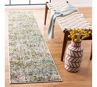 Safavieh Madison Collection MAD460Y - Tappeto runner da 5 x 20 cm, verde e turchese, design astratto moderno, non perde pelo, facile da pulire, ideale per aree ad alto traffico in soggiorno e camera
