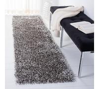 Safavieh New Orleans Shag Collection SG531 - Runner fatto a mano, spessore 4,1 cm, 2'7,6 x 20,5 cm, colore: Platino/Avorio