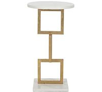 Safavieh Sumner Accent Tavolo, in Metallo, Effetto Marmo, Colore: Bianco/Oro