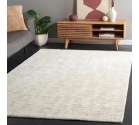 Safavieh Tappeto a righe per soggiorno, sala da pranzo, camera da letto, collezione Nettune, pelo corto, avorio e beige, 122 x 183 cm