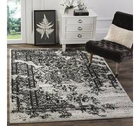 SAFAVIEH Tappeto Angosciato per Soggiorno, Sala da pranzo, Camera da letto - Adirondack Collection, A Pelo Corto, Argento e Nero, 122 X 183 cm