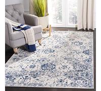 SAFAVIEH Tappeto Angosciato per Soggiorno, Sala da pranzo, Camera da letto - Madison Collection, A Pelo Corto, Bianco e blu reale, 155 X 229 cm