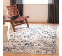 SAFAVIEH Tappeto Angosciato per Soggiorno, Sala da pranzo, Camera da letto - Madison Collection, A Pelo Corto, Bianco e blu reale, 91 X 152 cm