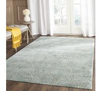 SAFAVIEH Tappeto Angosciato per Soggiorno, Sala da pranzo, Camera da letto - Valencia Collection, A Pelo Corto, Blu alpino e crema, 152 X 244 cm