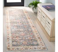 SAFAVIEH Tappeto Angosciato Rug Ideale per aree ad alto passaggio - Lavabile in Lavatrice e Antiscivolo - Arizona Collection, A Pelo Corto, in Verde e Beige, 62 X 240 cm