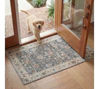 Safavieh Tappeto Angosciato Rug Ideale per aree ad alto passaggio - Lavabile in Lavatrice e Antiscivolo - Arizona Collection, A Pelo Corto, in Verde e Beige, 69 X 122 cm