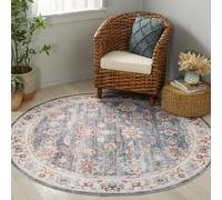SAFAVIEH Tappeto Angosciato Rug Ideale per aree ad alto passaggio - Lavabile in Lavatrice e Antiscivolo - Arizona Collection, A Pelo Corto, in Verde e Beige, 183 X 183 cm