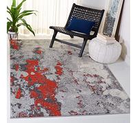 SAFAVIEH Tappeto Astratto per Soggiorno, Sala da pranzo, Camera da letto - Adirondack Collection, A Pelo Corto, Arancione e grigio, 91 X 152 cm