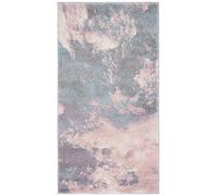 SAFAVIEH Tappeto Astratto per Soggiorno, Sala da pranzo, Camera da letto - Glacier Collection, A Pelo Corto, Rosa e blu, 79 X 152 cm