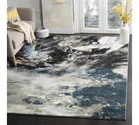 SAFAVIEH Tappeto Astratto per Soggiorno, Sala da pranzo, Camera da letto - Glacier Collection, A Pelo Corto, Blu e Multi, 201 X 274 cm