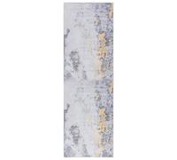 Safavieh Tappeto Astratto Rug Ideale per aree ad alto passaggio - Lavabile in Lavatrice e Antiscivolo - Tacoma Collection, A Pelo Corto, in Grigio e Oro, 62 X 240 cm
