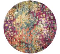 Safavieh Tappeto Boho Chic per soggiorno, sala da pranzo, camera da letto, collezione Monaco, pelo corto, rosa e multi, 122 x 122 cm