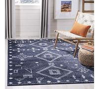 SAFAVIEH Tappeto Boho per Soggiorno, Sala da pranzo, Camera da letto - Adirondack Collection, A Pelo Corto, Blu Marino e argento, 155 X 229 cm