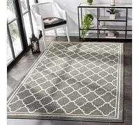 SAFAVIEH Tappeto Boho per Soggiorno, Sala da pranzo, Camera da letto - Amherst Collection, A Pelo Corto, Grigio scuro e Beige, 183 X 274 cm