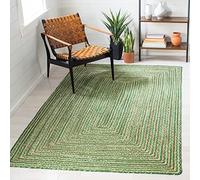 SAFAVIEH Tappeto Boho per Soggiorno, Sala da pranzo, Camera da letto - Cape Cod Collection, A Pelo Corto, Verde e naturale, 122 X 122 cm