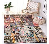 Safavieh Tappeto Boho per soggiorno, sala da pranzo, camera da letto, collezione Aspen, a pelo corto, multicolore, 91 x 91 cm