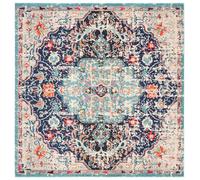 Safavieh Tappeto Boho per soggiorno, sala da pranzo, camera da letto, collezione Madison, a pelo corto, 122 x 122 cm, colore nero e verde acqua