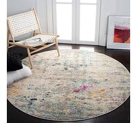 Safavieh Tappeto Boho per soggiorno, sala da pranzo, camera da letto, collezione Madison, a pelo corto, 152 x 152 cm, colore: grigio e oro