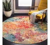 Safavieh Tappeto Boho per soggiorno, sala da pranzo, camera da letto, collezione Madison, a pelo corto, colore avorio e multicolore, 152 x 152 cm