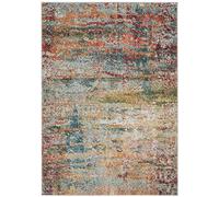 Safavieh Tappeto boho per soggiorno, sala da pranzo, camera da letto, collezione Monaco, pelo corto, blu e arancione, 90 x 150 cm