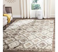 SAFAVIEH Tappeto Boho per Soggiorno, Sala da pranzo, Camera da letto - Kenya Collection, A Pelo Lungo, Naturale, 183 X 274 cm