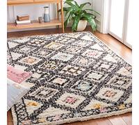 SAFAVIEH Tappeto Boho per Soggiorno, Sala da pranzo, Camera da letto - Kenya Collection, A Pelo Lungo, Naturale e Multi, 152 X 244 cm