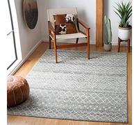 SAFAVIEH Tappeto Boho per Soggiorno, Sala da pranzo, Camera da letto - Madison Collection, A Pelo Corto, Argento e Avorio, 155 X 229 cm