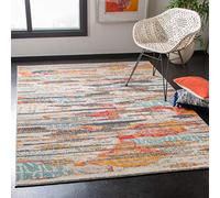 SAFAVIEH Tappeto Boho per Soggiorno, Sala da pranzo, Camera da letto - Madison Collection, A Pelo Corto, Avorio e Multi, 183 X 274 cm