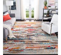 SAFAVIEH Tappeto Boho per Soggiorno, Sala da pranzo, Camera da letto - Madison Collection, A Pelo Corto, Avorio e Multi, 91 X 152 cm