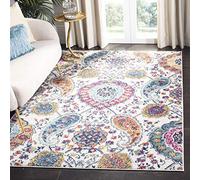 SAFAVIEH Tappeto Boho per Soggiorno, Sala da pranzo, Camera da letto - Madison Collection, A Pelo Corto, Crema e Multi, 155 X 229 cm