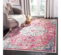 SAFAVIEH Tappeto Boho per Soggiorno, Sala da pranzo, Camera da letto - Madison Collection, A Pelo Corto, Fucsia e verde acqua, 183 X 274 cm