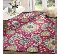 SAFAVIEH Tappeto Boho per Soggiorno, Sala da pranzo, Camera da letto - Madison Collection, A Pelo Corto, Fucsia e oro, 155 X 229 cm