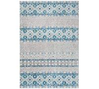 SAFAVIEH Tappeto Boho per Soggiorno, Sala da pranzo, Camera da letto - Madison Collection, A Pelo Corto, Grigio e turchese, 91 X 152 cm