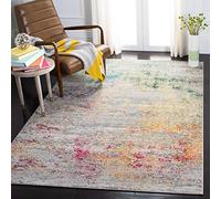 SAFAVIEH Tappeto Boho per Soggiorno, Sala da pranzo, Camera da letto - Madison Collection, A Pelo Corto, Grigio e oro, 183 X 274 cm