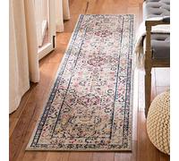 SAFAVIEH Tappeto Boho per Soggiorno, Sala da pranzo, Camera da letto - Madison Collection, A Pelo Corto, Grigio e Blu, 61 X 244 cm