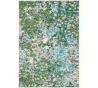 SAFAVIEH Tappeto Boho per Soggiorno, Sala da pranzo, Camera da letto - Madison Collection, A Pelo Corto, Verde e turchese, 160 x 228 cm