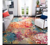 Safavieh Tappeto Boho per soggiorno, sala da pranzo, camera da letto - Madison Collection, tappeto a pelo corto, avorio e multi, 152 x 152 cm