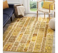 SAFAVIEH Tappeto Boho per Soggiorno, Sala da pranzo, Camera da letto - Monaco Collection, A Pelo Corto, Giallo e Multi, 122 X 170 cm