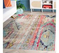 SAFAVIEH Tappeto Boho per Soggiorno, Sala da pranzo, Camera da letto - Monaco Collection, A Pelo Corto, Multi, 122 X 170 cm