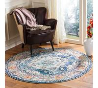 Safavieh Tappeto Boho per Soggiorno, Sala da pranzo, Camera da letto - Monaco Collection, A Pelo Corto, Viola e azzurro, 122 X 122 cm