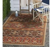 SAFAVIEH Tappeto Boho per Soggiorno, Sala da pranzo, Camera da letto - Veranda Collection, A Pelo Corto, Rosso e cioccolato, 160 X 231 cm